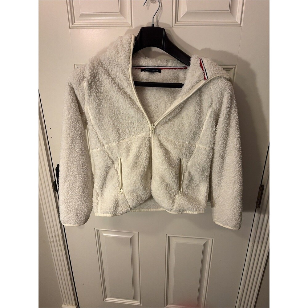 Women’s Tommy Hilfiger Winter White Fluffy Fleece Jacket Medium S